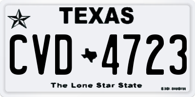 TX license plate CVD4723