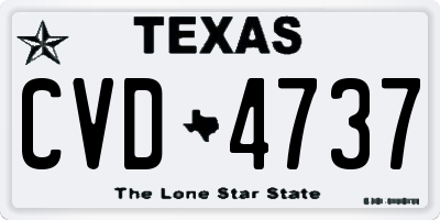 TX license plate CVD4737