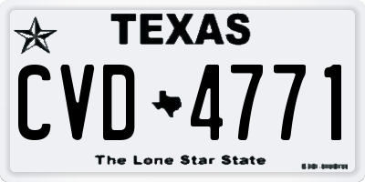 TX license plate CVD4771