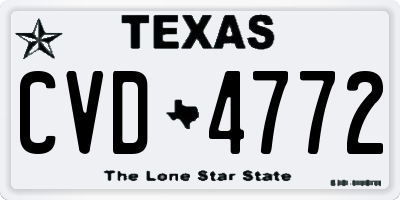 TX license plate CVD4772