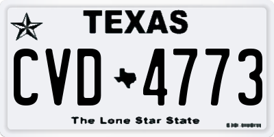 TX license plate CVD4773