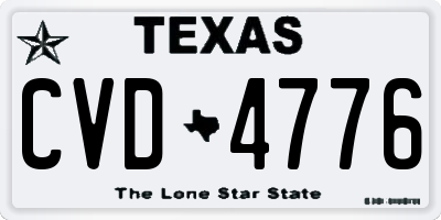TX license plate CVD4776