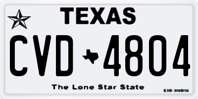 TX license plate CVD4804