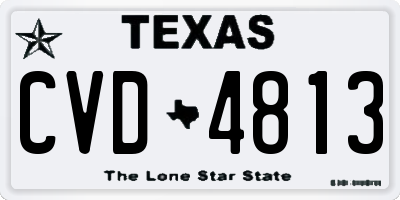 TX license plate CVD4813