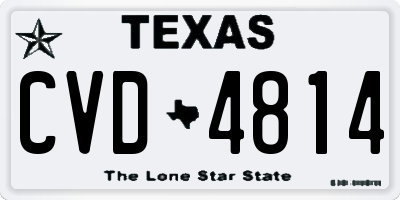 TX license plate CVD4814