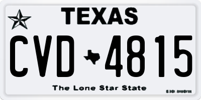 TX license plate CVD4815