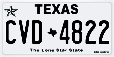 TX license plate CVD4822