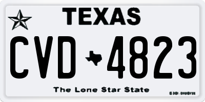 TX license plate CVD4823