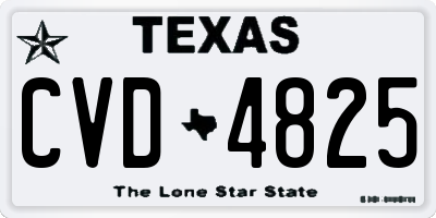 TX license plate CVD4825