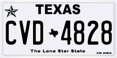 TX license plate CVD4828