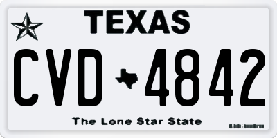 TX license plate CVD4842
