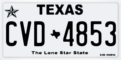TX license plate CVD4853