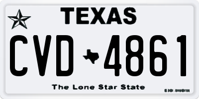 TX license plate CVD4861