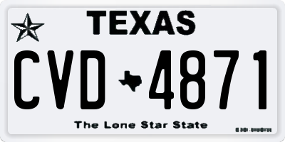 TX license plate CVD4871