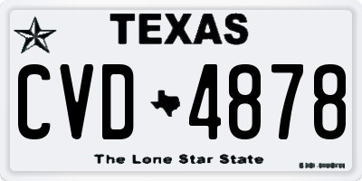 TX license plate CVD4878