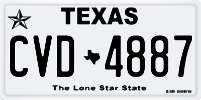 TX license plate CVD4887