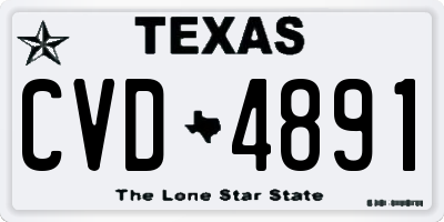 TX license plate CVD4891