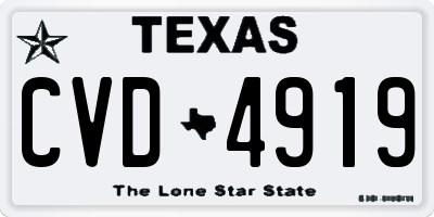 TX license plate CVD4919