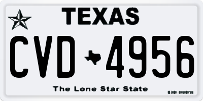 TX license plate CVD4956