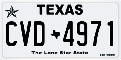 TX license plate CVD4971