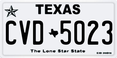 TX license plate CVD5023
