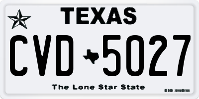 TX license plate CVD5027