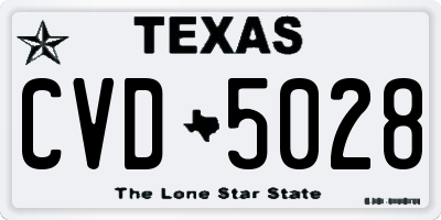 TX license plate CVD5028