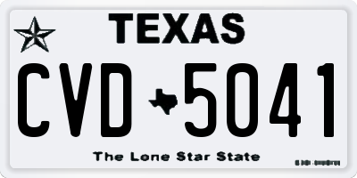 TX license plate CVD5041