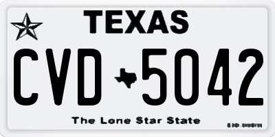 TX license plate CVD5042