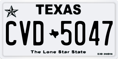 TX license plate CVD5047