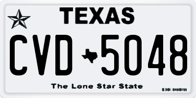 TX license plate CVD5048
