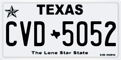 TX license plate CVD5052