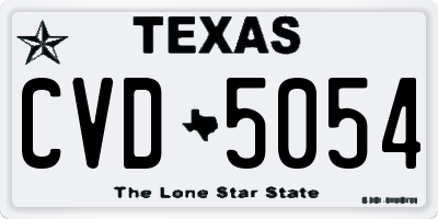 TX license plate CVD5054