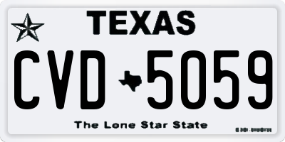 TX license plate CVD5059