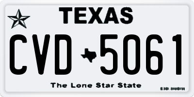 TX license plate CVD5061
