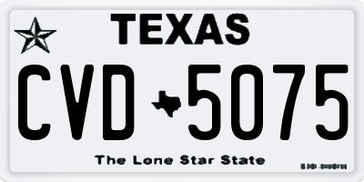 TX license plate CVD5075