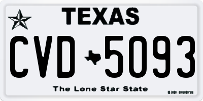 TX license plate CVD5093