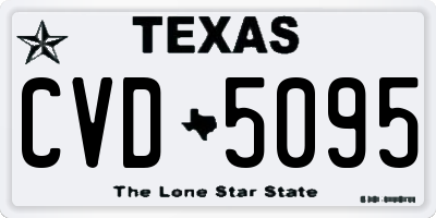 TX license plate CVD5095