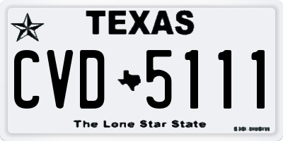 TX license plate CVD5111