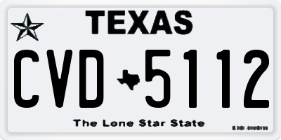 TX license plate CVD5112