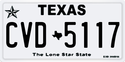 TX license plate CVD5117
