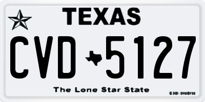 TX license plate CVD5127