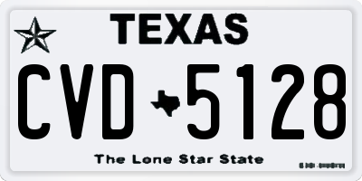 TX license plate CVD5128
