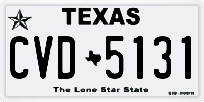 TX license plate CVD5131
