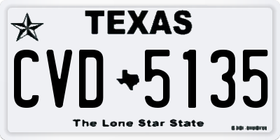 TX license plate CVD5135