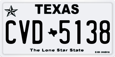 TX license plate CVD5138
