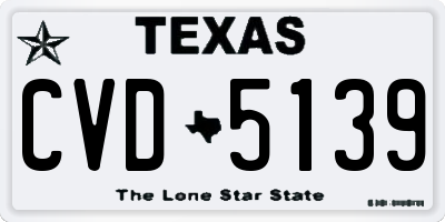 TX license plate CVD5139