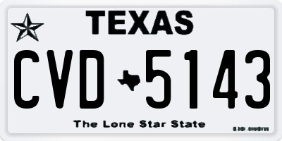 TX license plate CVD5143