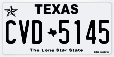 TX license plate CVD5145