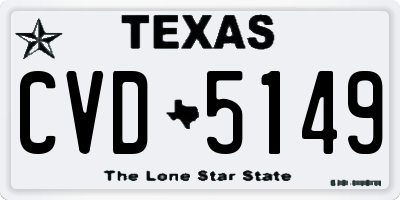 TX license plate CVD5149